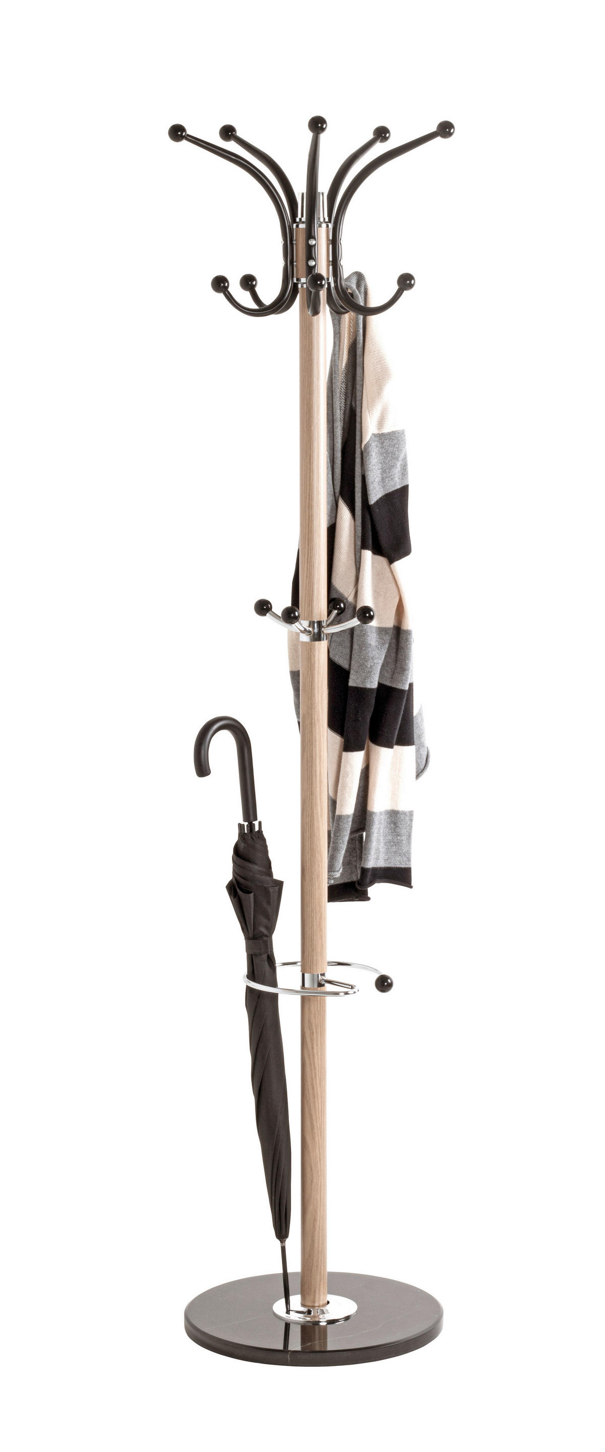 Garderobenständer  Eiche Nachbildung schwarz H/D: ca. 171x37 cm Mucki_Garderobenständer 88492 - Eiche/schwarz (37,00/171,00cm)