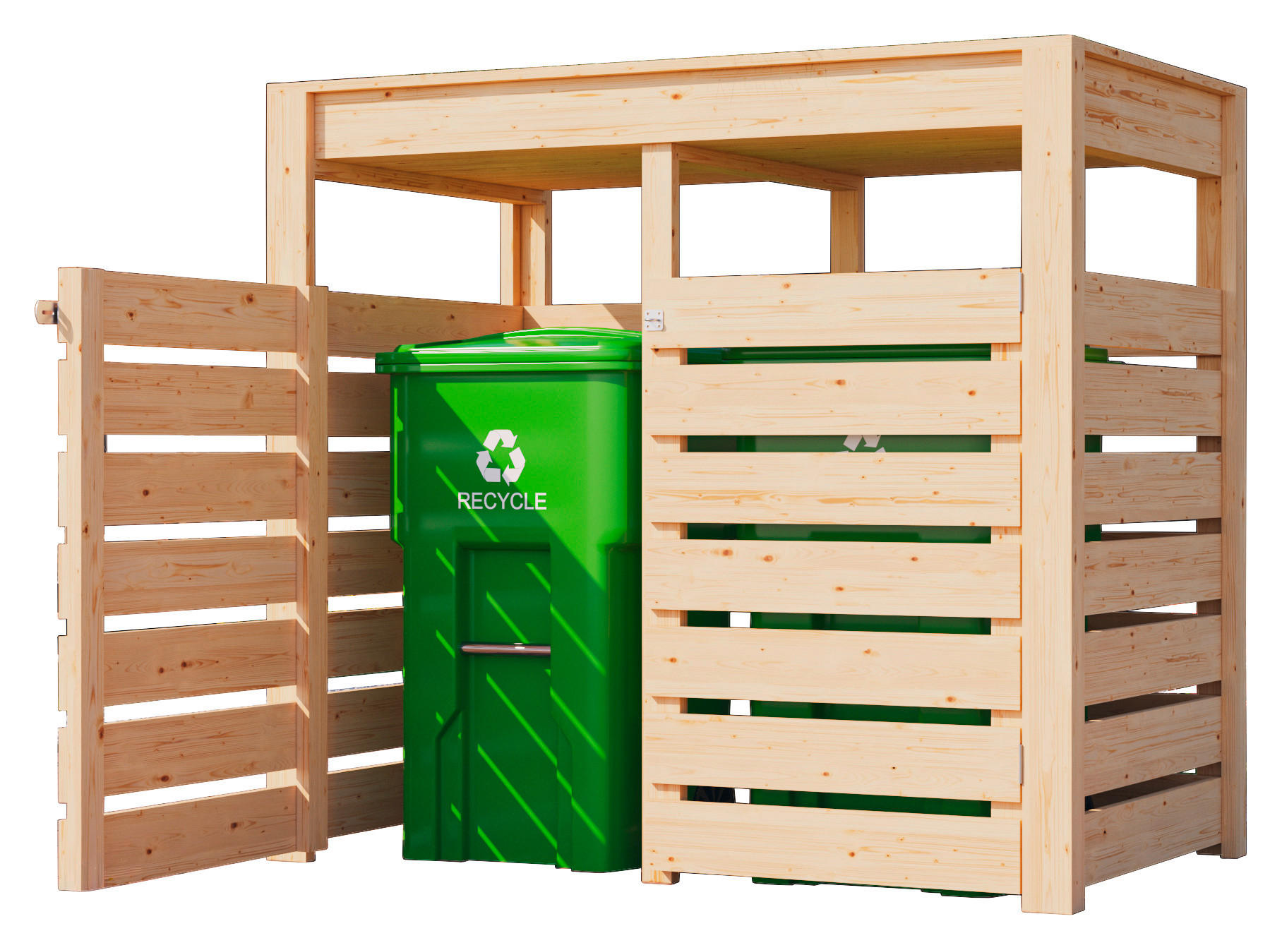 Karibu Mülltonnenbox Jerry natur B/H/T: ca. 158x143x88 cm Jerry - natur (158,00/143,00/88,00cm) - Karibu