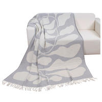 Wohndecke Sommerdecke_m.Fransen silber - silber (150,00/200,00cm)