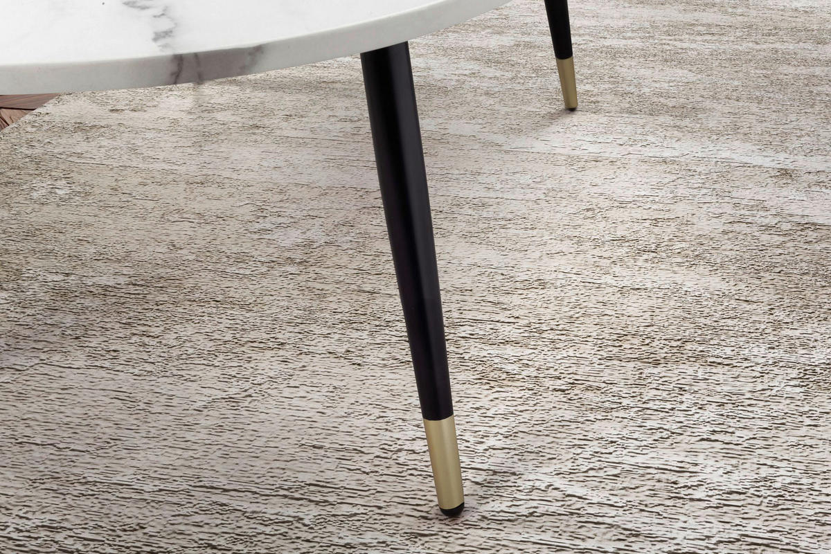 Couchtisch weiß Marmor Optik B/H/T: ca. 120x42x60 cm Couchtisch - weiß (120,00/42,00/60,00cm) - Wohnling