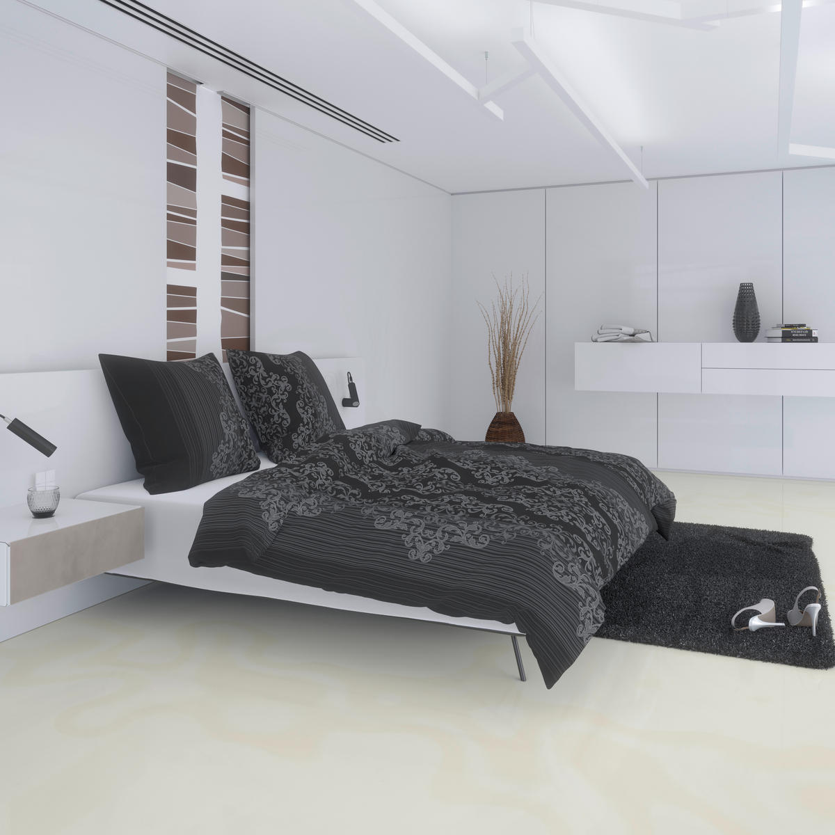 Baumwoll Bettwäsche Cotton touch Bettwäsche_Cotton-Touch Ornament - anthrazit (135,00/200,00cm) - Sensation