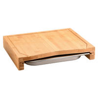 Kesper Schneidbrett Schneidbrett_mit_Auffangschale - natur/silber (36,50/28,50/6,80cm) - Kesper