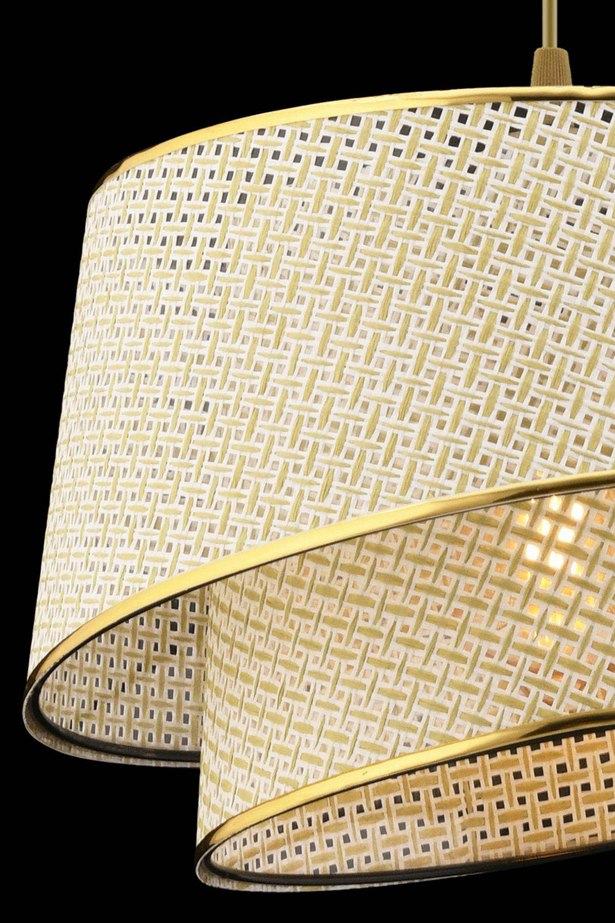 Opviq Pendelleuchte gold creme Stoff Metall B/H/L: ca. 32x65x32 cm E27 1 Brennstellen Barette Hazeran - gold/creme (32,00/32,00/65,00cm) - Opviq