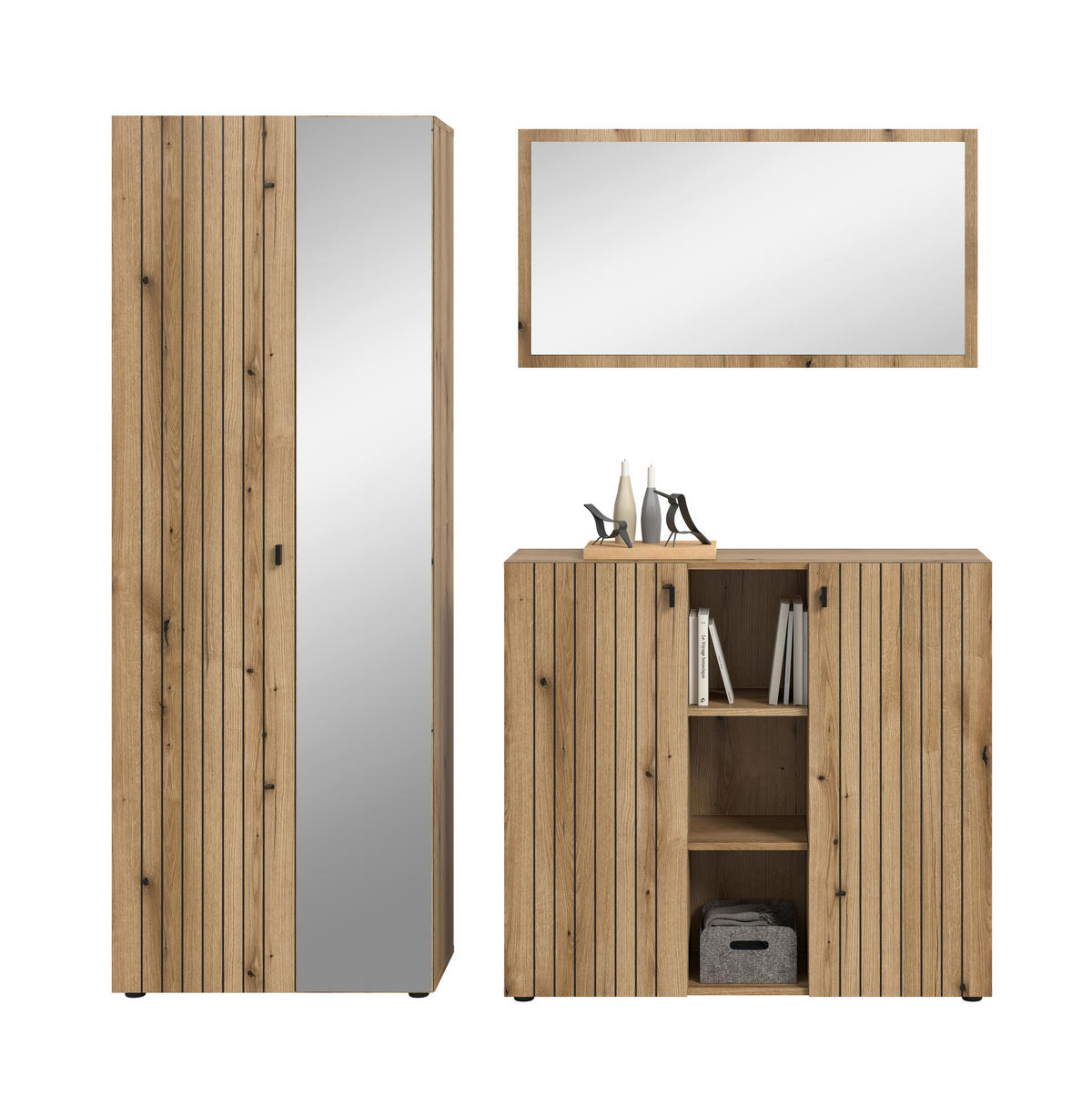 Garderobenset STATION Evoke Oak Nachbildung B/H/T: ca. 191x192x37 cm STATION - (191,00/192,00/37,00cm) - xonox.home