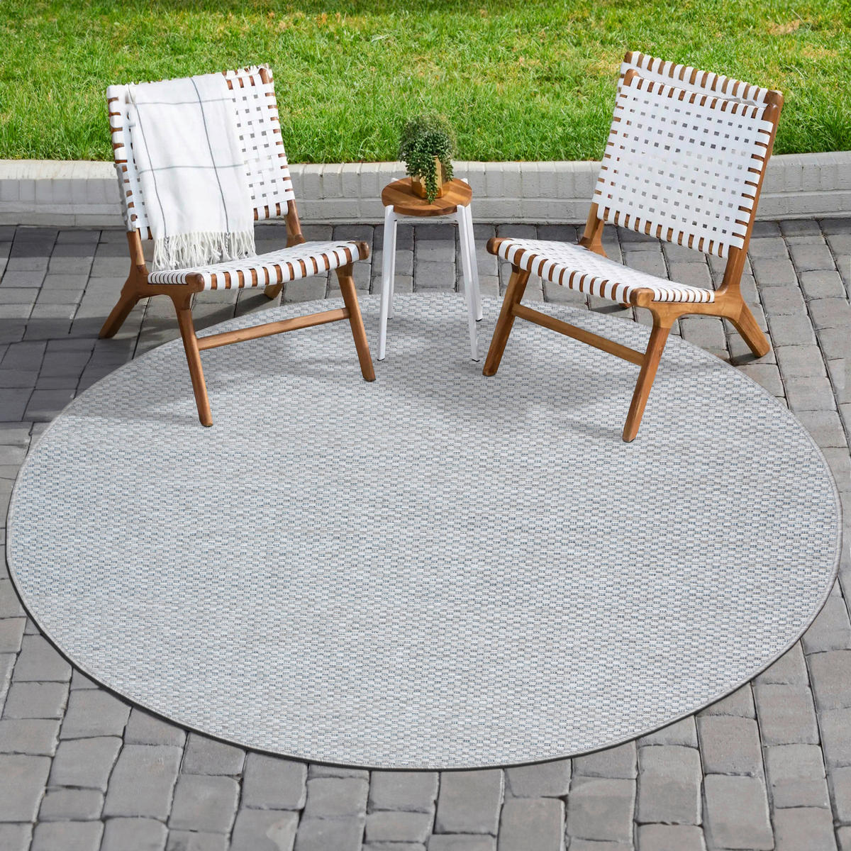 Sanat Outdoorteppich MELISSA grau B/L: ca. 200x200 cm MELISSA - grau (200,00/200,00cm) - Sanat