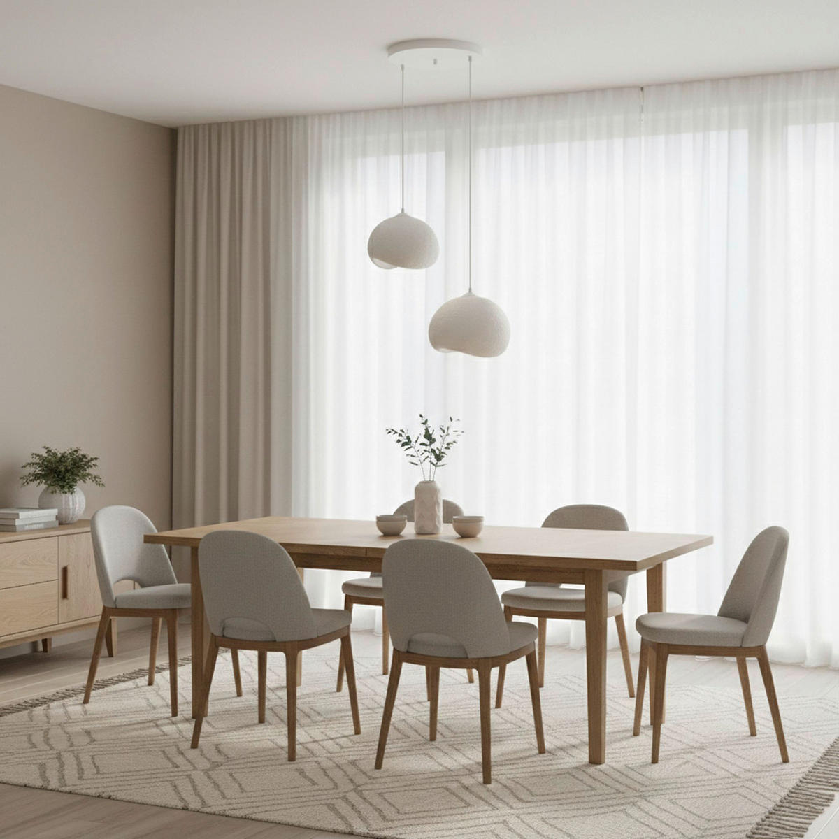 Opviq Pendelleuchte weiß Polyester-Mischgewebe Metall B/H/L: ca. 29x120x34 cm E27 2 Brennstellen Yontu - 15852 - weiß (34,00/29,00/120,00cm) - Opviq