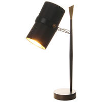 Kayoom Tischleuchte Tischleuchte_Novum 110 schwarz silber Metall Stoff B/H/T: ca. 25x69x29 cm E27 1 Brennstellen Novum 110 - schwarz/silber (25,00/69,00/29,00cm) - Kayoom