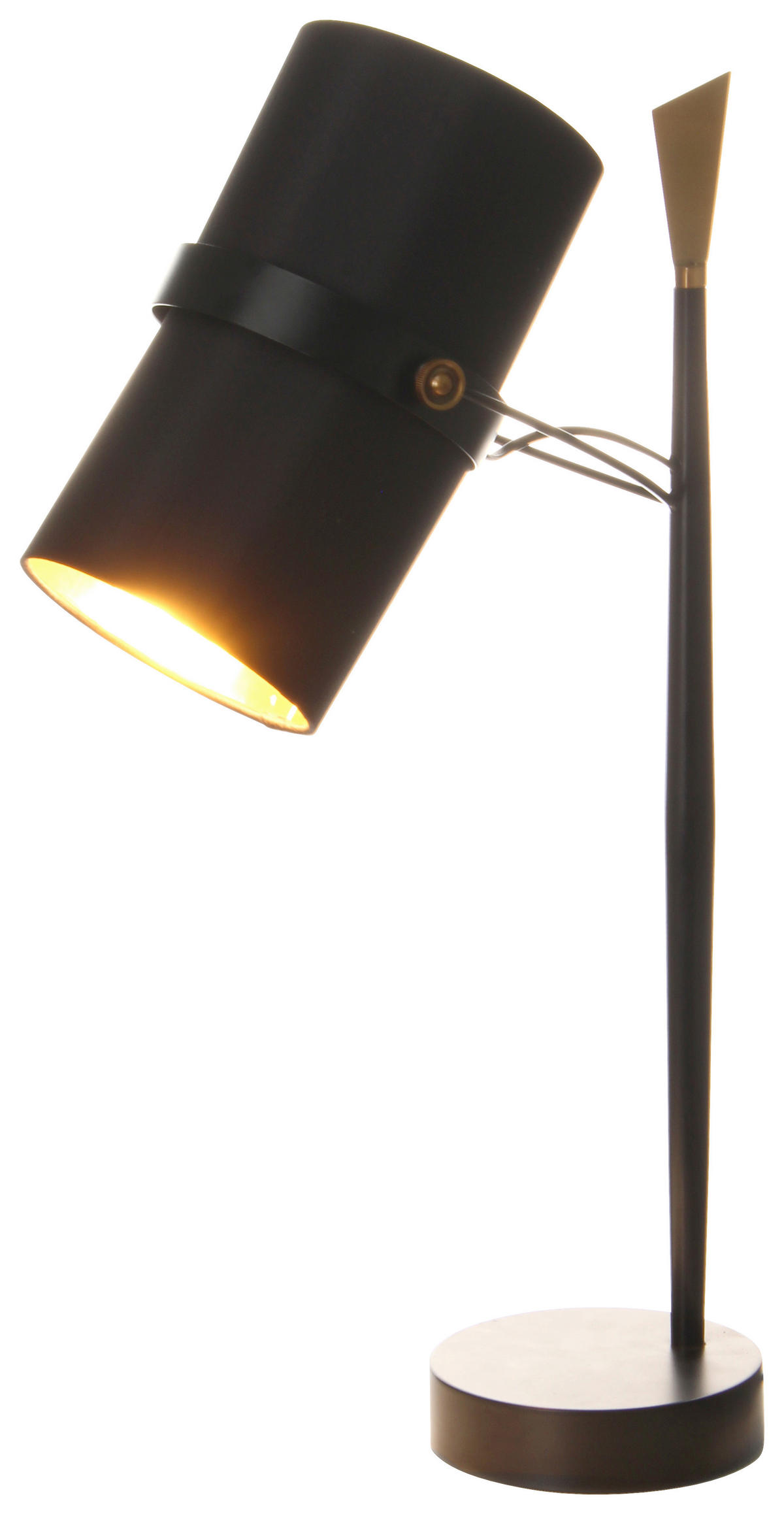 Kayoom Tischleuchte Tischleuchte_Novum 110 schwarz silber Metall Stoff B/H/T: ca. 25x69x29 cm E27 1 Brennstellen Novum 110 - schwarz/silber (25,00/69,00/29,00cm) - Kayoom