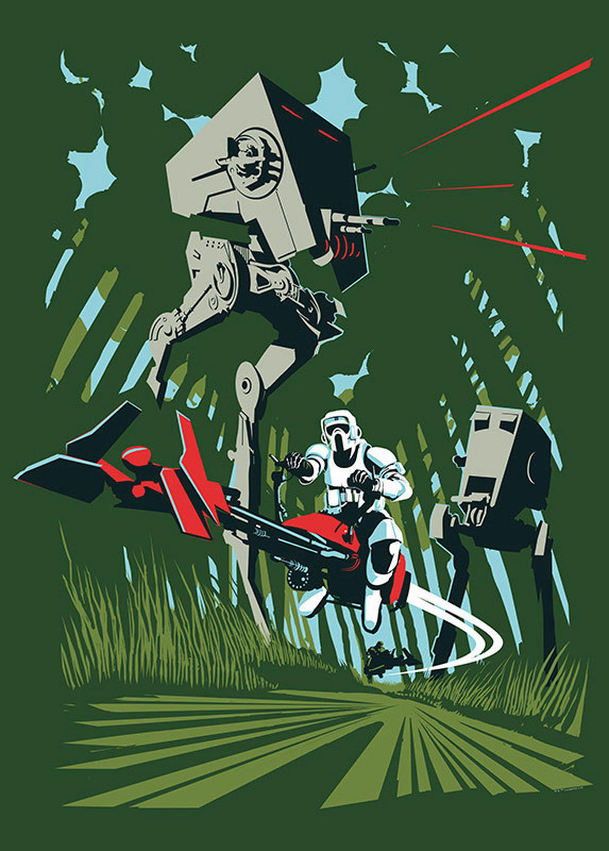 Komar Poster Star Wars Classic Vector Endor Star Wars - Classic B/L: ca. 50x70 cm Star Wars Classic Vector Endor - (50,00/70,00cm) - Komar