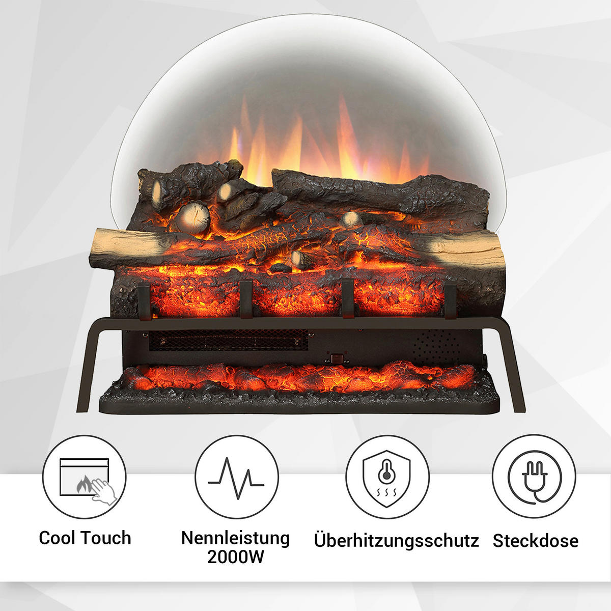 Balderia elektrische Feuerstelle Lily schwarz dunkelbraun B/H/L: ca. 24x50,5x58 cm Ele.-Feuerstelle Lily - dunkelbraun/schwarz (58,00/24,00/50,50cm) - Balderia