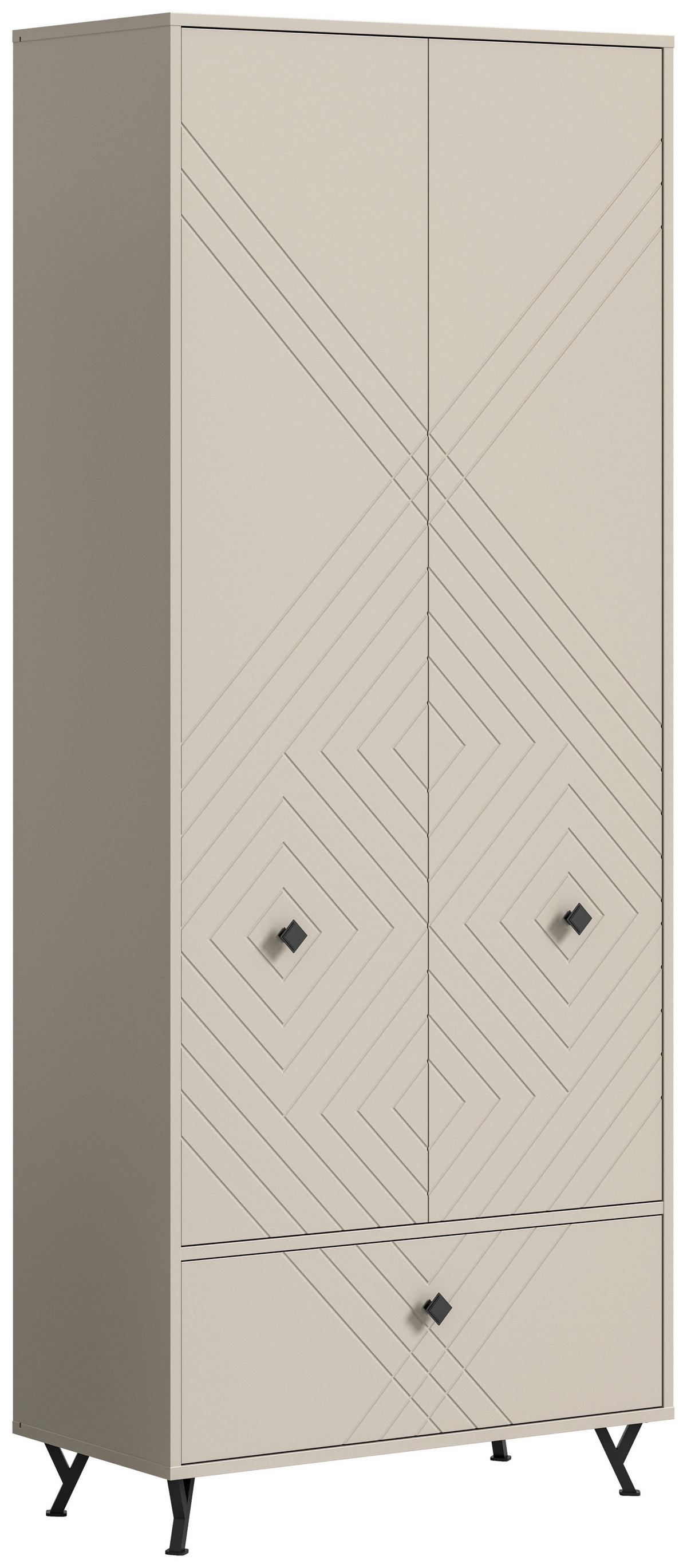 Garderobenschrank NOTES sandbeige sandbeige matt B/H/T: ca. 80x190x35 cm NOTES - sandbeige (80,00/190,00/35,00cm) - xonox.home