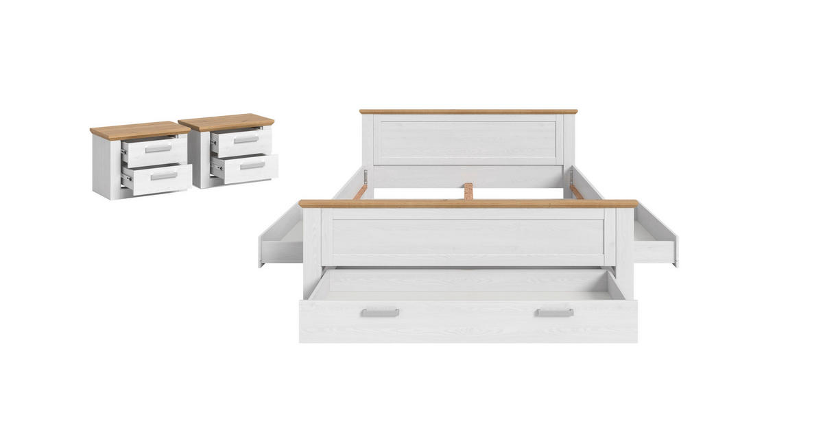 Bettanlage VERONA Sibiu Lärche Nachbildung Eiche Artisan Nachbildung VERONA - Eiche (301,00/90,00/209,00cm) - xonox.home