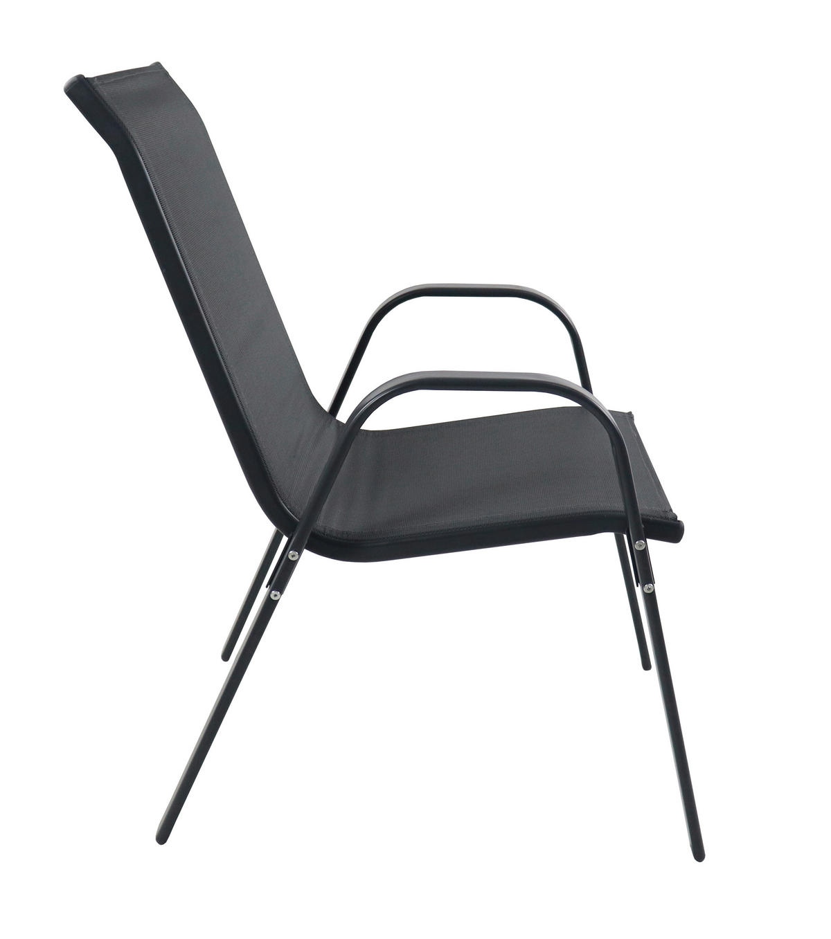 VCM Gartenstuhl 4er Set anthrazit Textilene B/H/L: ca. 56x89x73 cm Gartenstuhl 4er Set Sonlas - anthrazit (73,00/56,00/89,00cm) - VCM