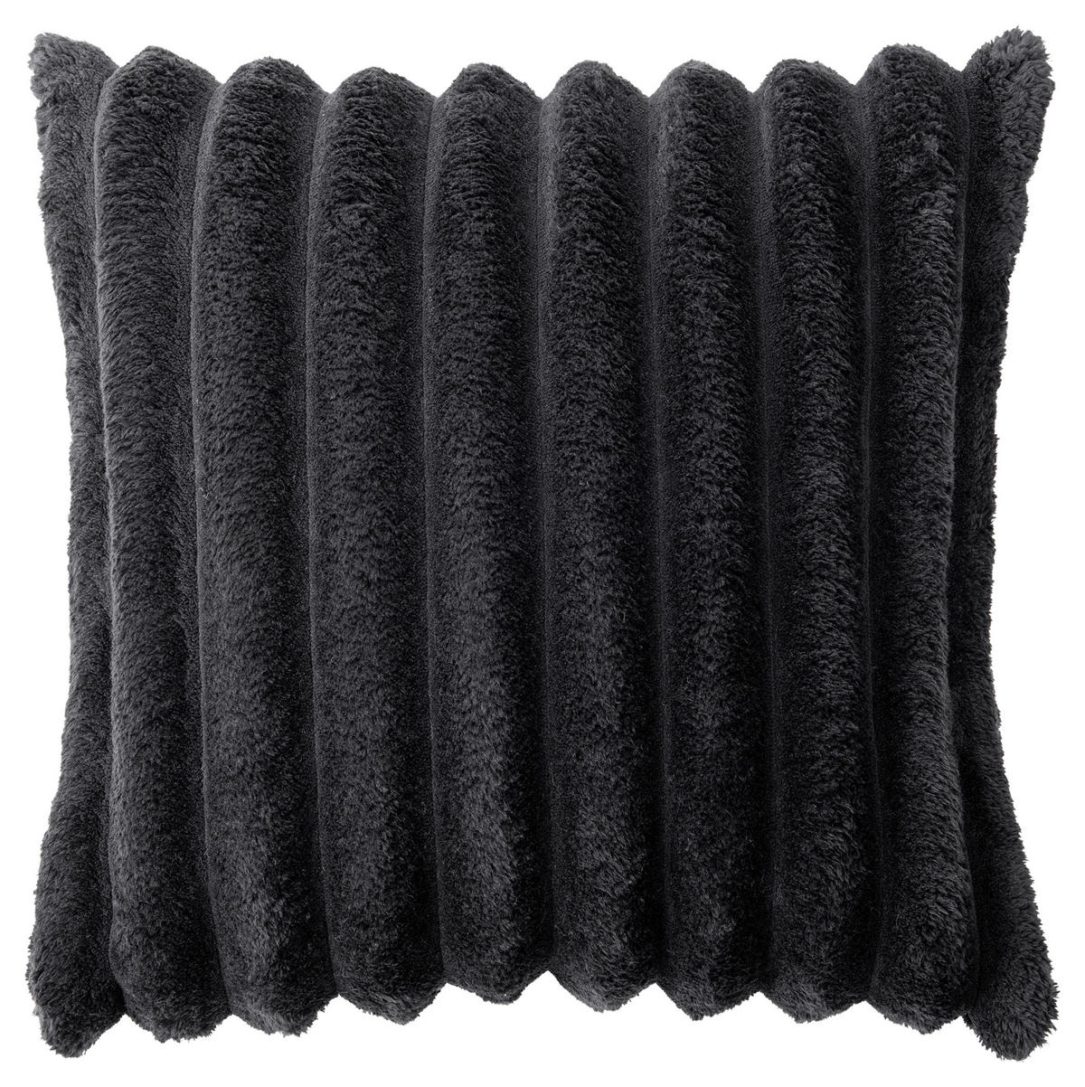 Dekokissen Luxus Flanell Luxus - schwarz (45,00/45,00cm) - POCOline