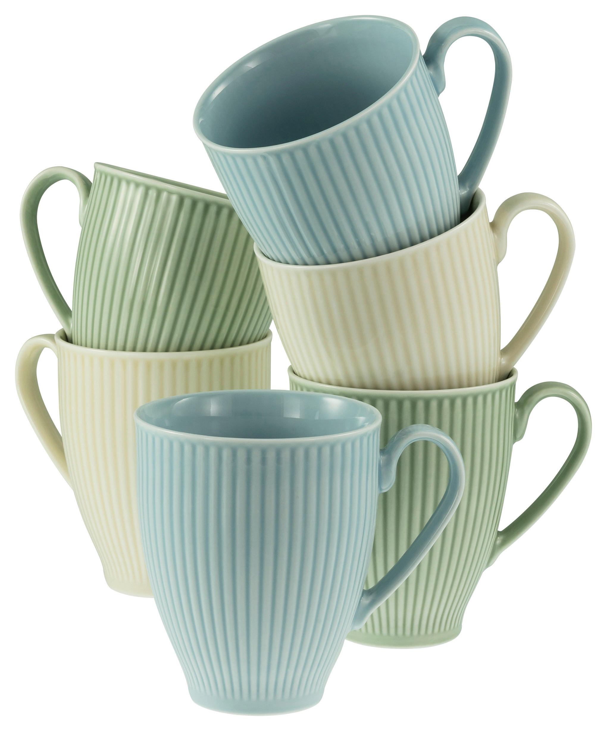 CreaTable Kaffeebecher Valencia bunt Porzellan 6 tlg. Valencia - bunt - CreaTable
