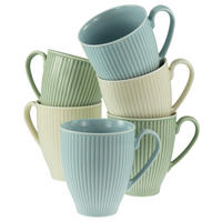 CreaTable Kaffeebecher Valencia bunt Porzellan 6 tlg. Valencia - bunt - CreaTable