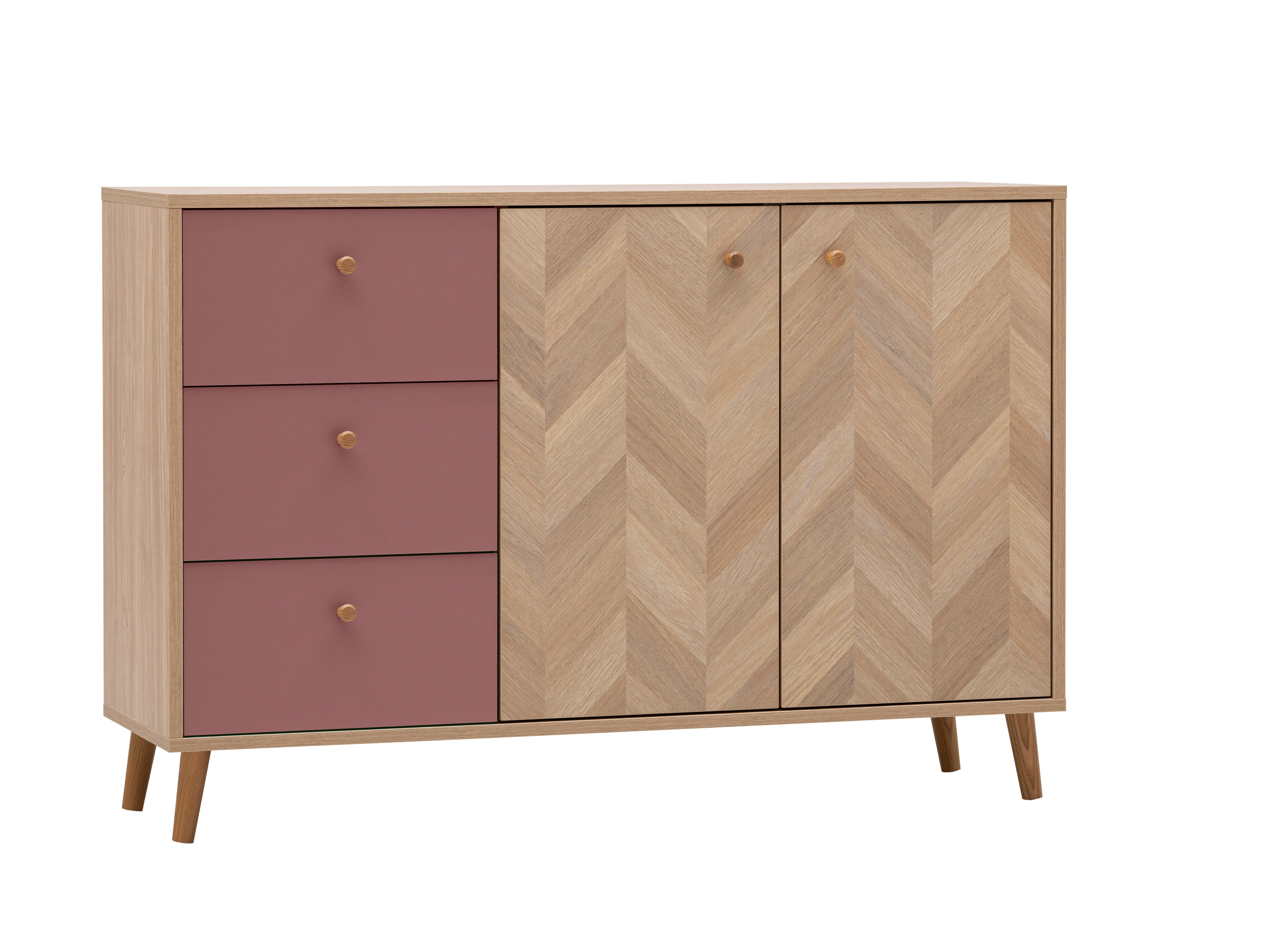 Sideboard Visby Eiche Nachbildung mauve B/H/T: ca. 109x63,9x33,05 cm Visby - Eiche/mauve (109,00/63,90/33,05cm) - Schildmeyer