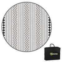 Outsunny Outdoor-Teppich grau B/H/L: ca. 180x180x0,3 cm Outdoor-Teppich - schwarz/grau (0,30/180,00/180,00cm) - Outsunny