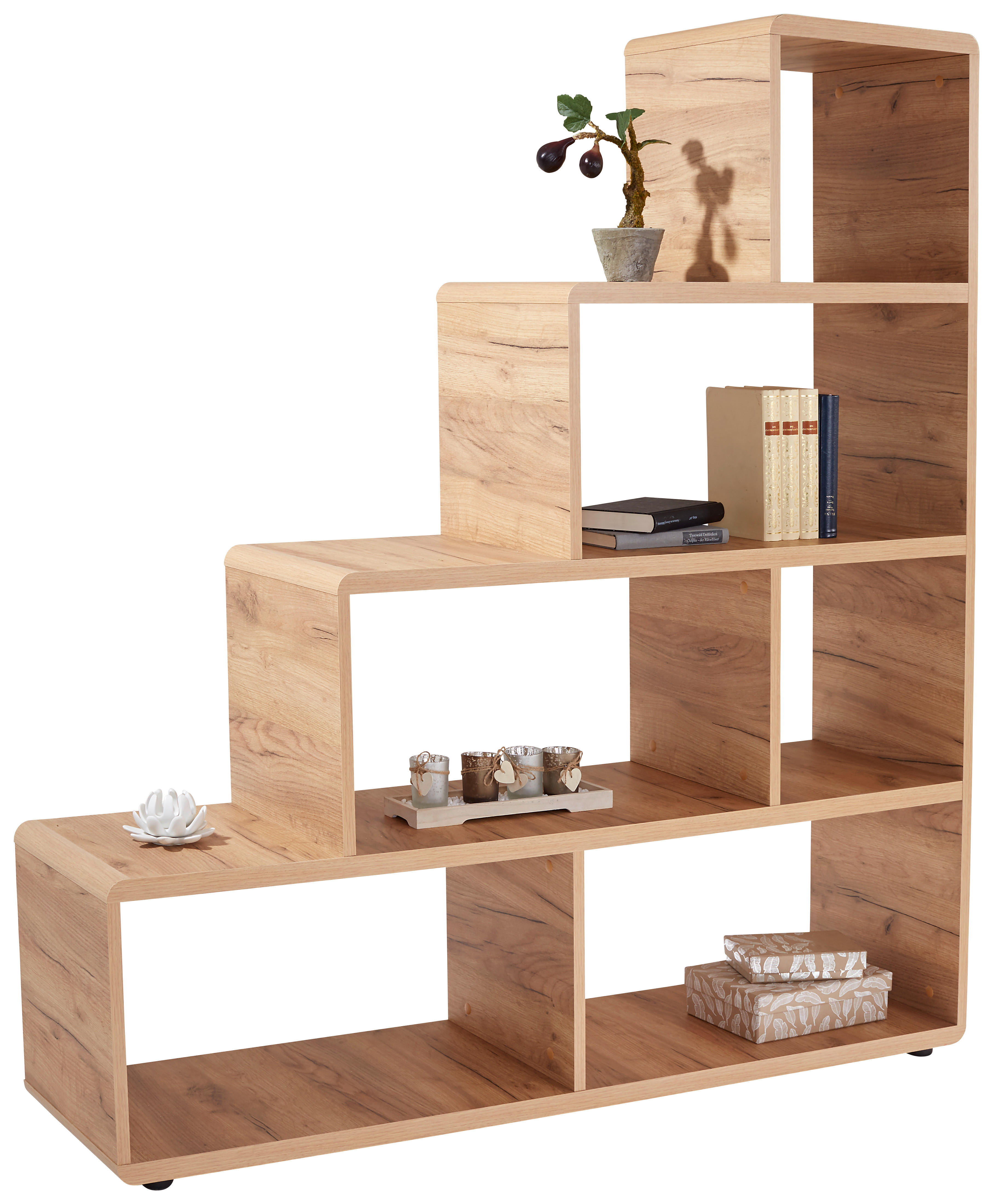 Stufenregal Fontana Eiche Kraft Nachbildung B/H/T: ca. 139x148x35 cm Fontana - (139,00/148,00/35,00cm)
