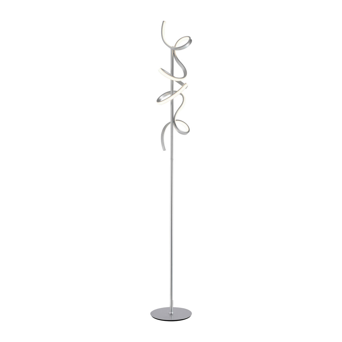 Just Light LED-Stehleuchte CURLS 19031-21 weiß silber Alu B/H: ca. 22x156 cm 2 Brennstellen CURLS - weiß/silber (22,00/156,00cm) - Just Light
