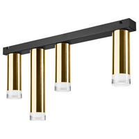 Lamkur Deckenleuchte schwarz Stahl B/H/L: ca. 8x31,5x60 cm E27 4 Brennstellen DIEGO - schwarz (60,00/8,00/31,50cm) - Lamkur