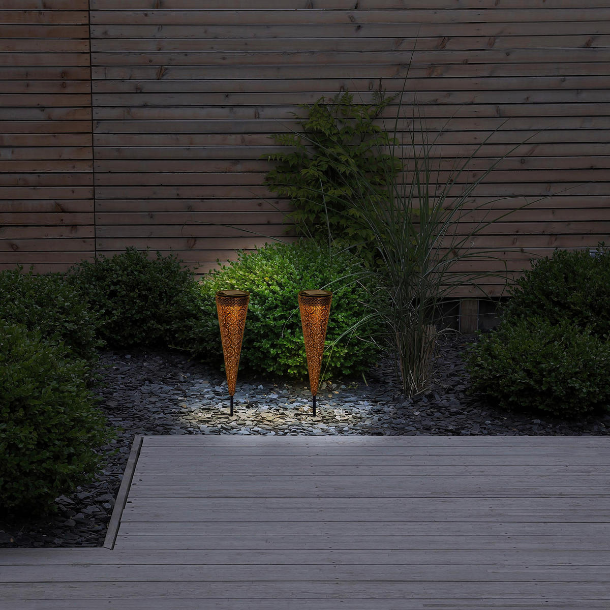 LED-Solarleuchte 4137102 dunkelbraun Metall H/D: ca. 40x8,5 cm LED Solarleuchte PAULA mit LED - dunkelbraun (8,50/40,00cm) - Näve Leuchten