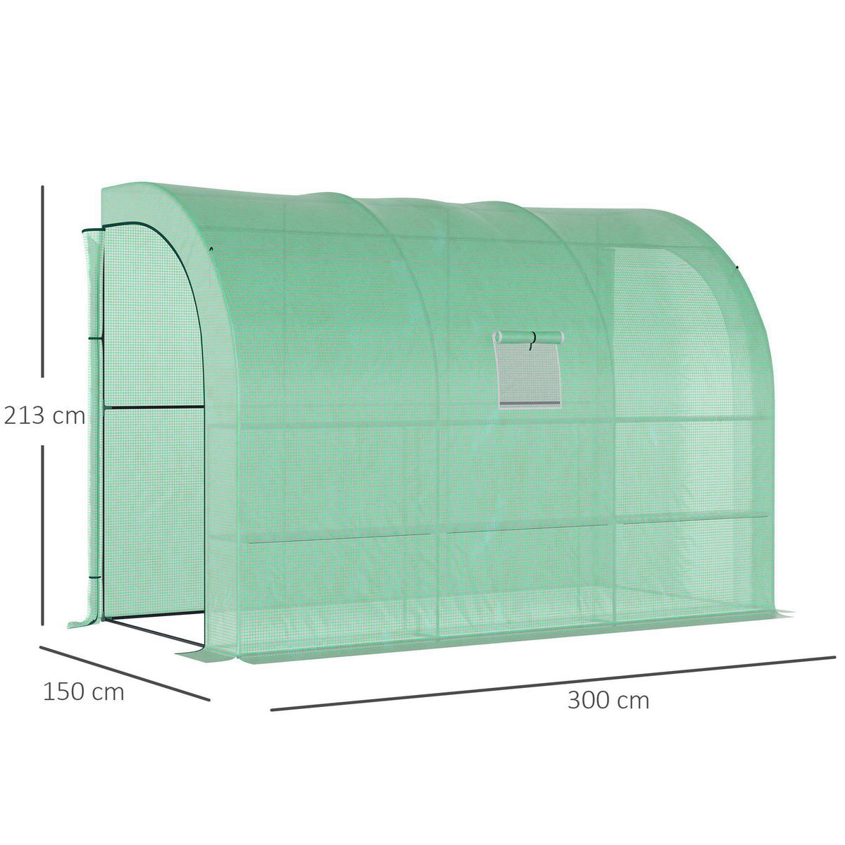 Outsunny Gewächshaus B/H/L: ca. 150x213x300 cm Gewächshaus - grün (300,00/150,00/213,00cm) - Outsunny