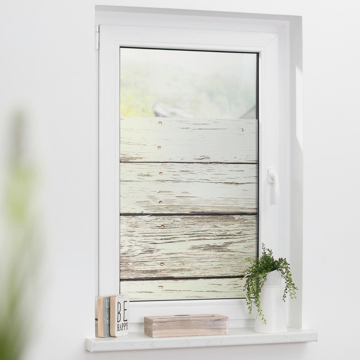 LICHTBLICK Fensterfolie Vintage Vintage Vintage weiß B/L: ca. 100x100 cm Vintage - weiß (100,00/100,00cm) - LICHTBLICK