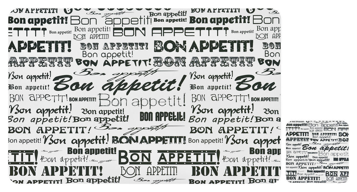 Platzmattenset weiß Kunststoff B/L: ca. 28x44 cm Platzmatte_Bon-Appetit - weiß (28,00/44,00cm)