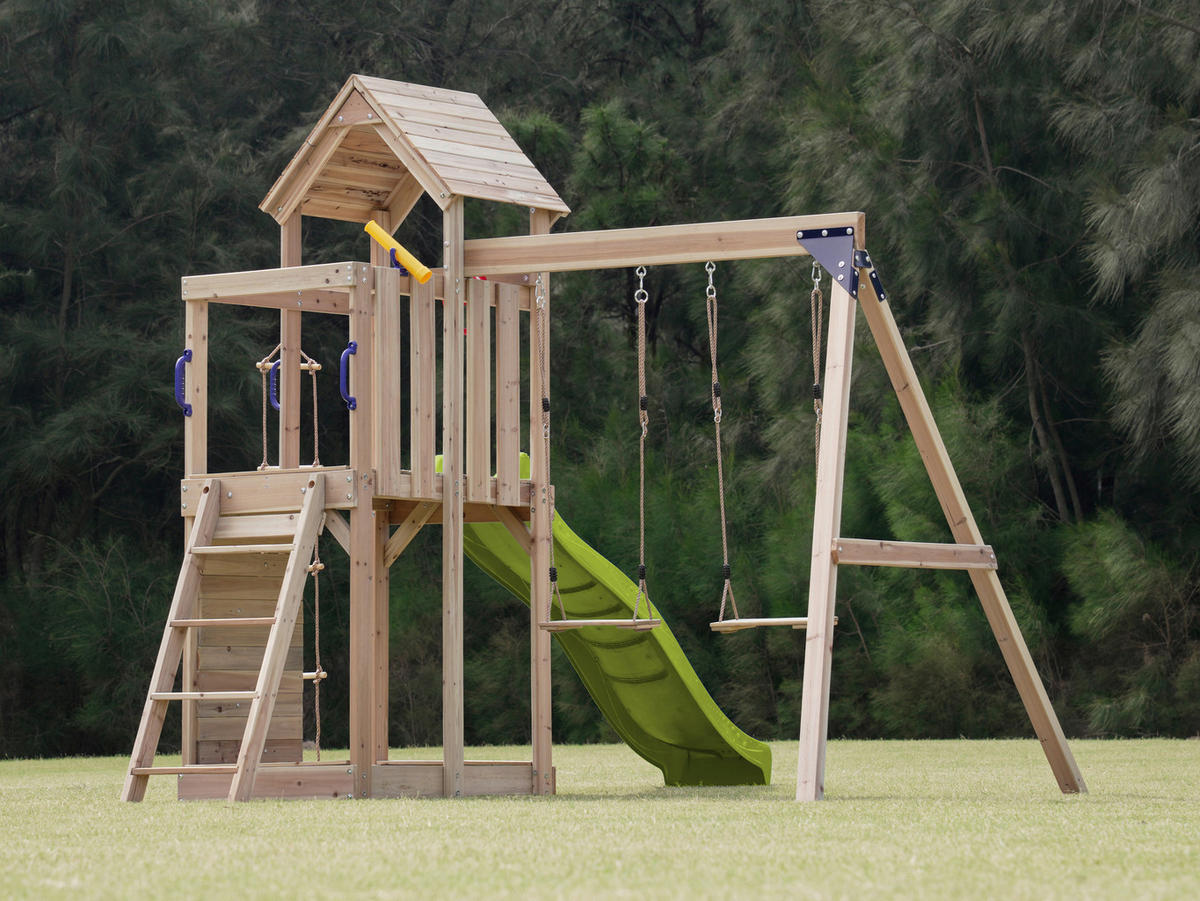 AXI Spielturm Moos grün B/H/L: ca. 342x267x375 cm Moos - braun/grün (375,00/342,00/267,00cm) - AXI