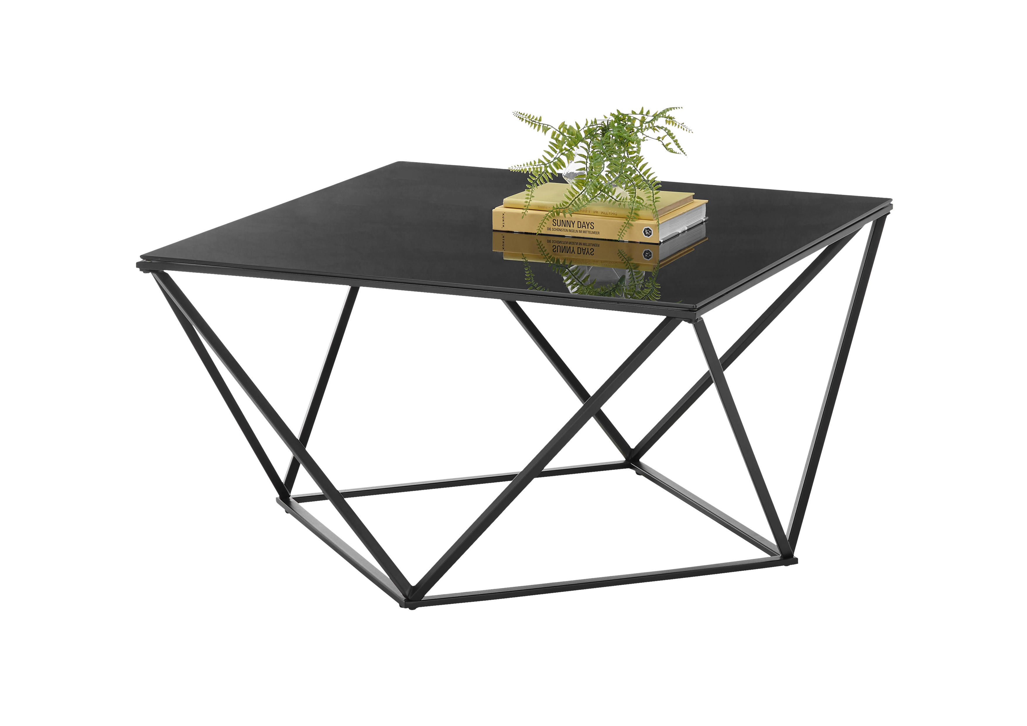 Glascouchtisch Senta schwarz B/H/T: ca. 80x45x80 cm Senta - schwarz (80,00/45,00/80,00cm)