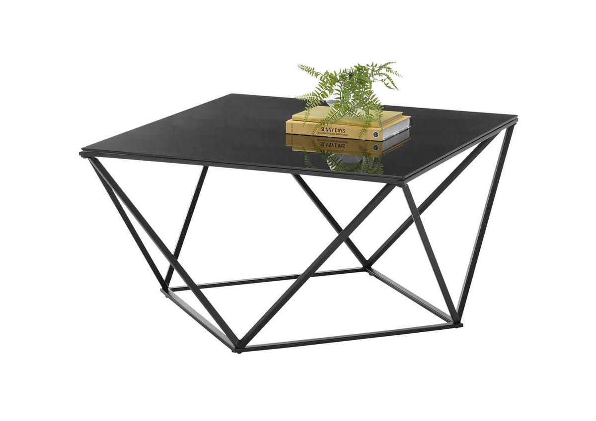 Glascouchtisch Senta schwarz B/H/T: ca. 80x45x80 cm Senta - schwarz (80,00/45,00/80,00cm)