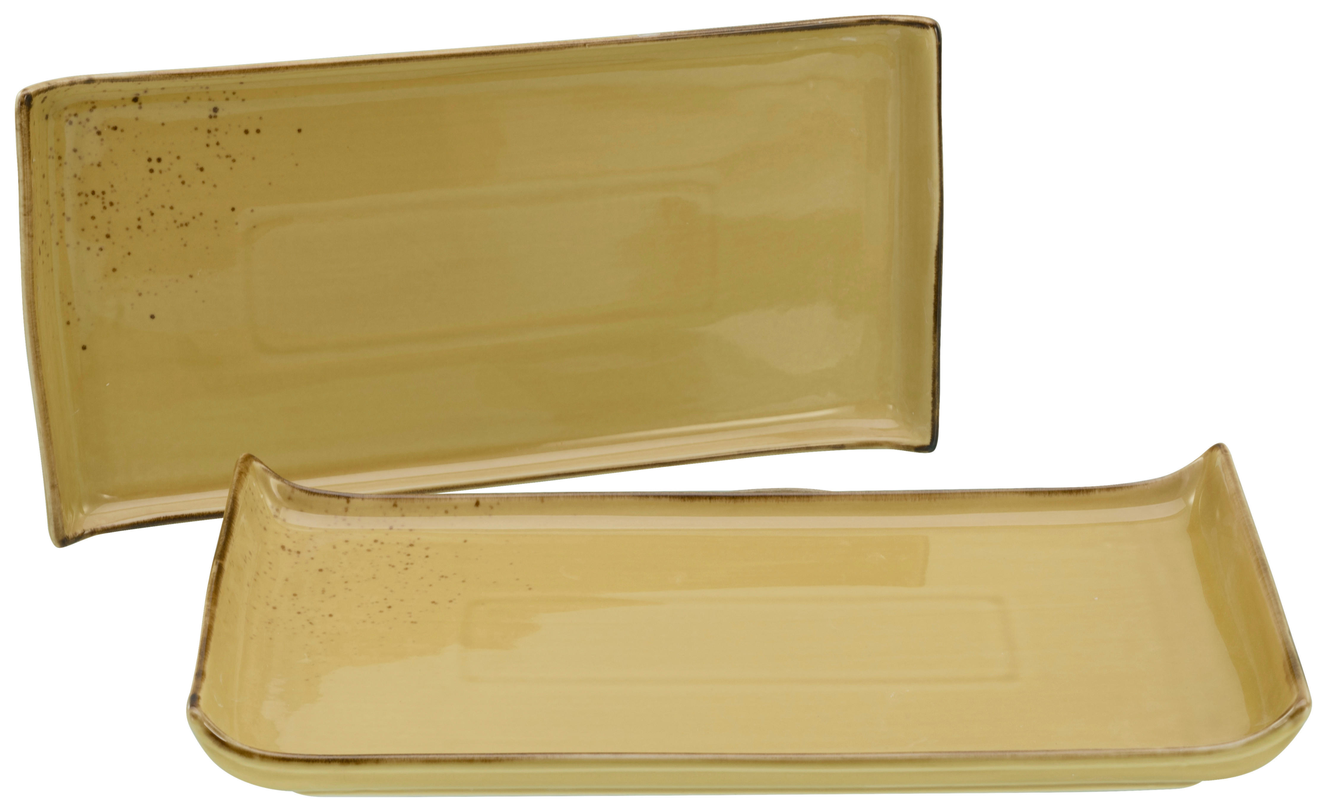 CreaTable Servierplatte NATURE COLLECTION curry Steinzeug B/L: ca. 165x33 cm NATURE COLLECTION - curry (165,00/33,00cm) - CreaTable