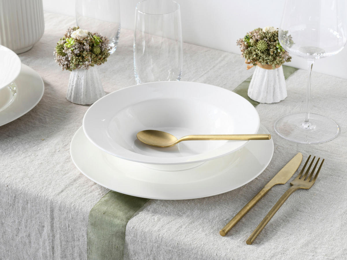 CreaTable Tafelservice Fleur Royal cremeweiß Porzellan 12 tlg. Fleur Royal - cremeweiß - CreaTable