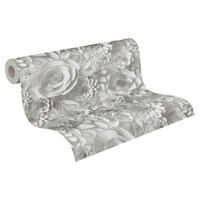 A.S.Creation Vliestapete Floral grau B/H: ca. 0,53x10,05 cm Tapete 3D in Grau - grau (0,53/10,05cm) - A.S.Creation