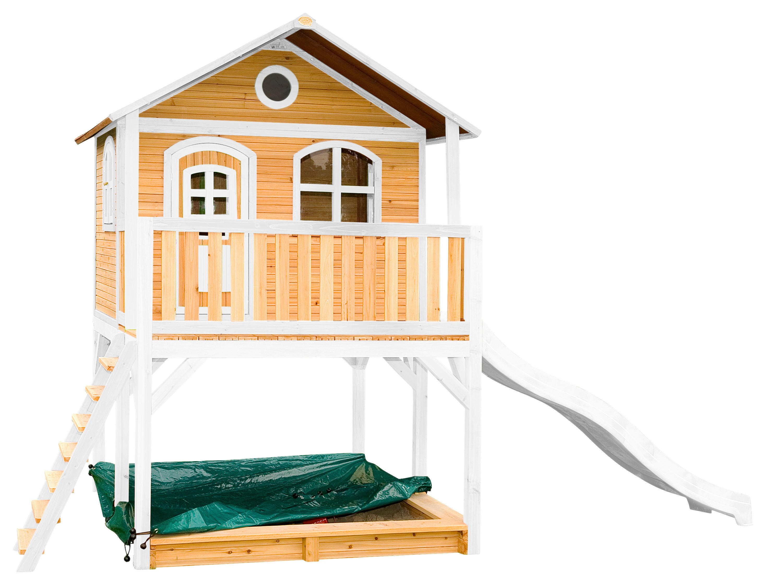 AXI Spielhaus Marc braun B/H/L: ca. 432x293x212 cm Marc - braun/weiß (212,00/432,00/293,00cm) - AXI