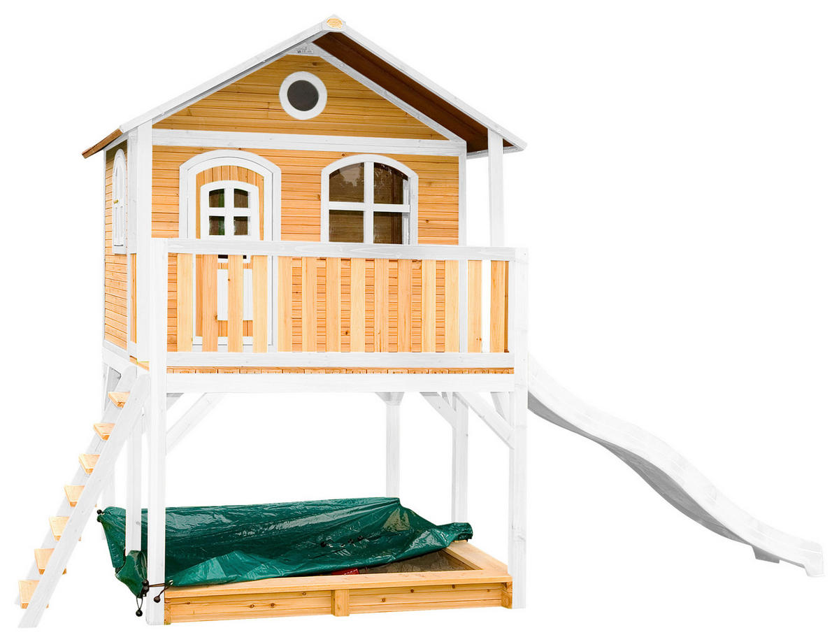 AXI Spielhaus Marc braun B/H/L: ca. 432x293x212 cm Marc - braun/weiß (212,00/432,00/293,00cm) - AXI