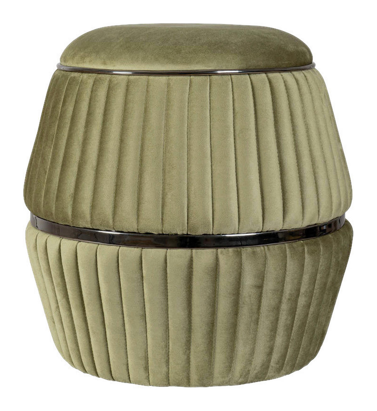 360 Living Hocker Doric 200 grün Graphit H/D: ca. 53x51,5 cm Doric 200 - Graphit/grün (51,50/53,00cm) - 360 Living