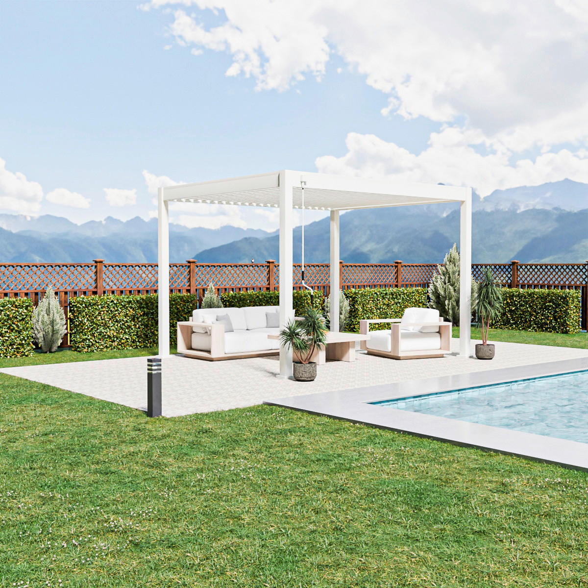 PergoLine Pergola Trumpf weiß Aluminium B/H/L: ca. 360x255x300 cm Trumpf - weiß (300,00/360,00/255,00cm) - PergoLine
