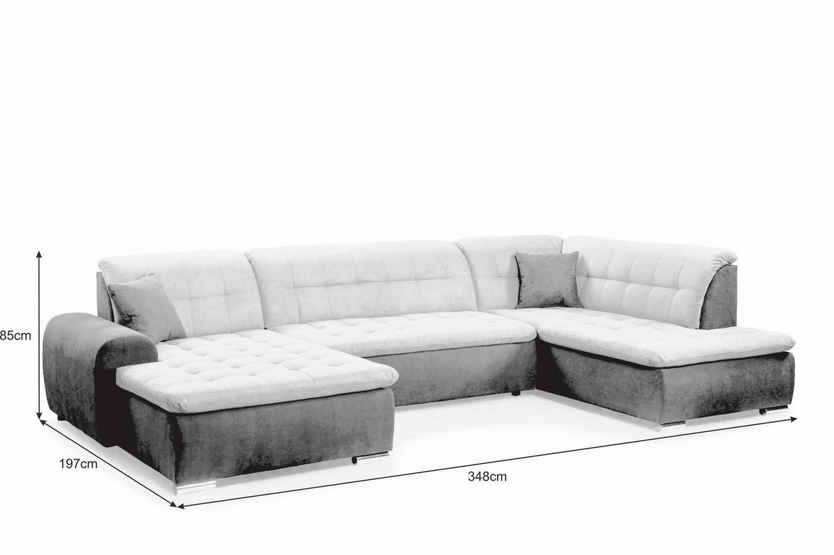 Wohnlandschaft Edard new schwarz grau B/H/T: ca. 348x85x197 cm Edard new - schwarz/Chrom (348,00/85,00/197,00cm)