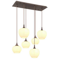 GLOBO Pendelleuchte kaffee Metall B/H/T: ca. 42x120x86 cm E27 6 Brennstellen MAXY - kaffee (42,00/120,00/86,00cm) - GLOBO