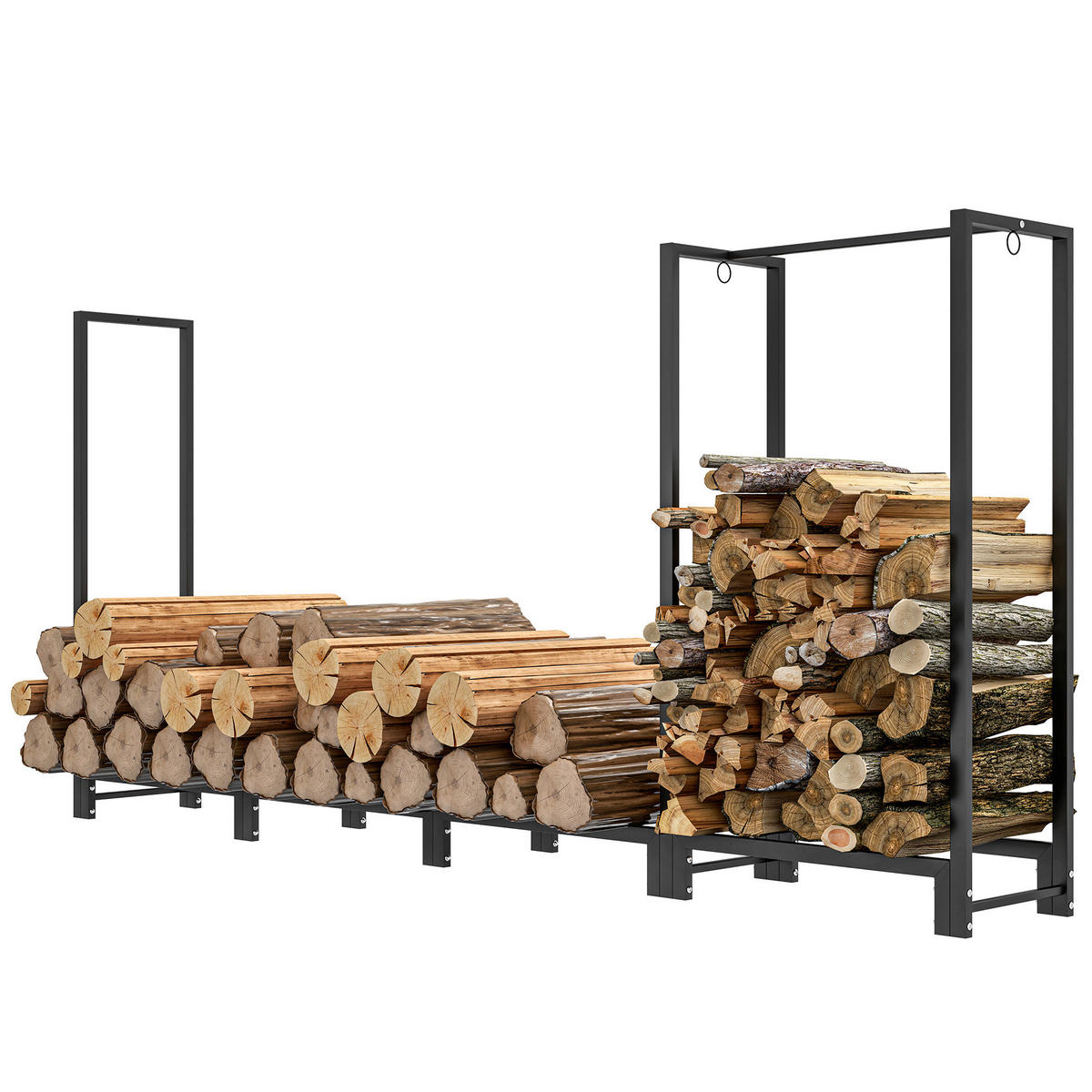 Outsunny Kaminholzregal schwarz B/H/L: ca. 32x115x240 cm Kaminholzregal - schwarz (240,00/32,00/115,00cm) - Outsunny