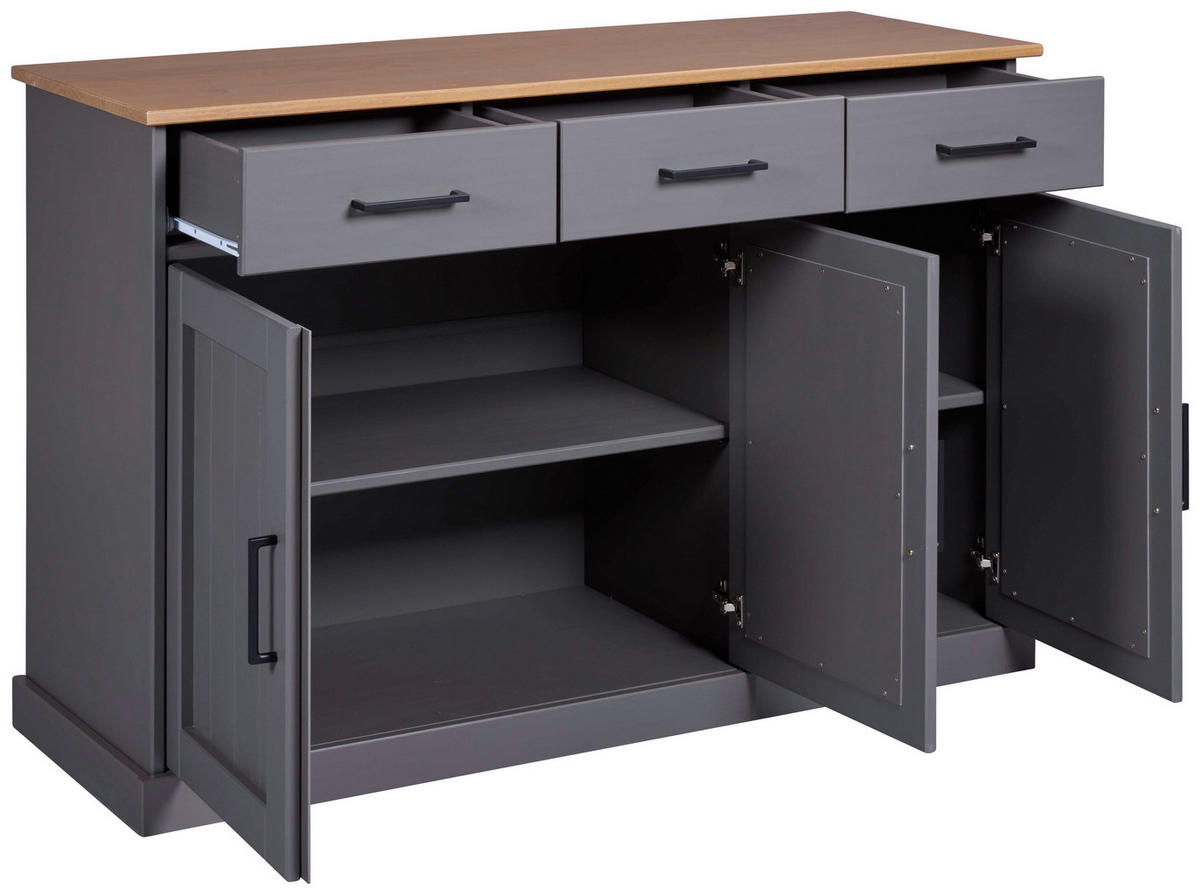 Kommode Forenzo grau lackiert B/H/L: ca. 45x86x131 cm Forenzo - grau (131,00/45,00/86,00cm) - Inter Link