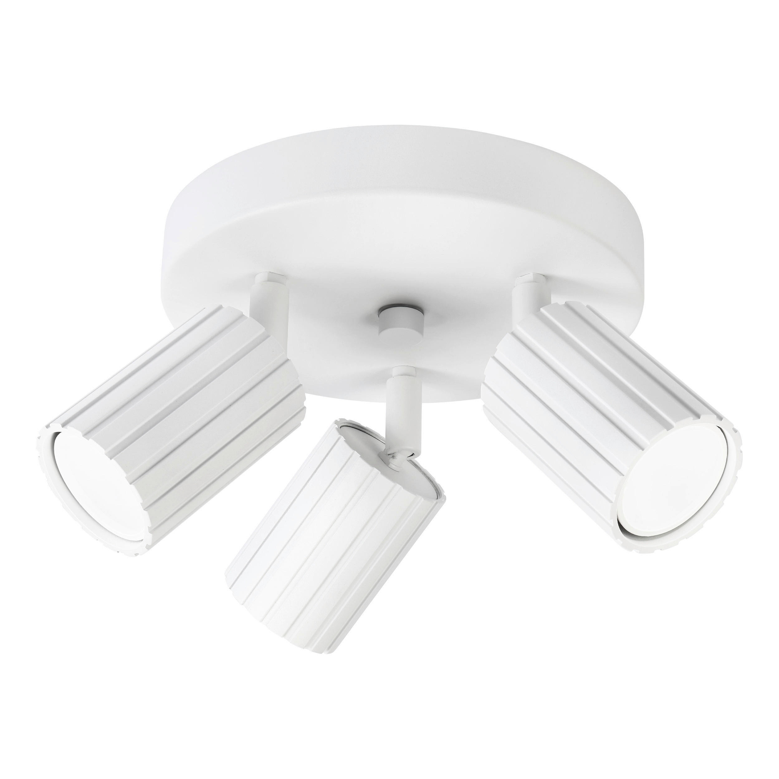 Lamkur Strahler weiß Stahl B/H/L: ca. 18x19,5x18 cm 3 Brennstellen Prisma - weiß (18,00/18,00/19,50cm) - Lamkur