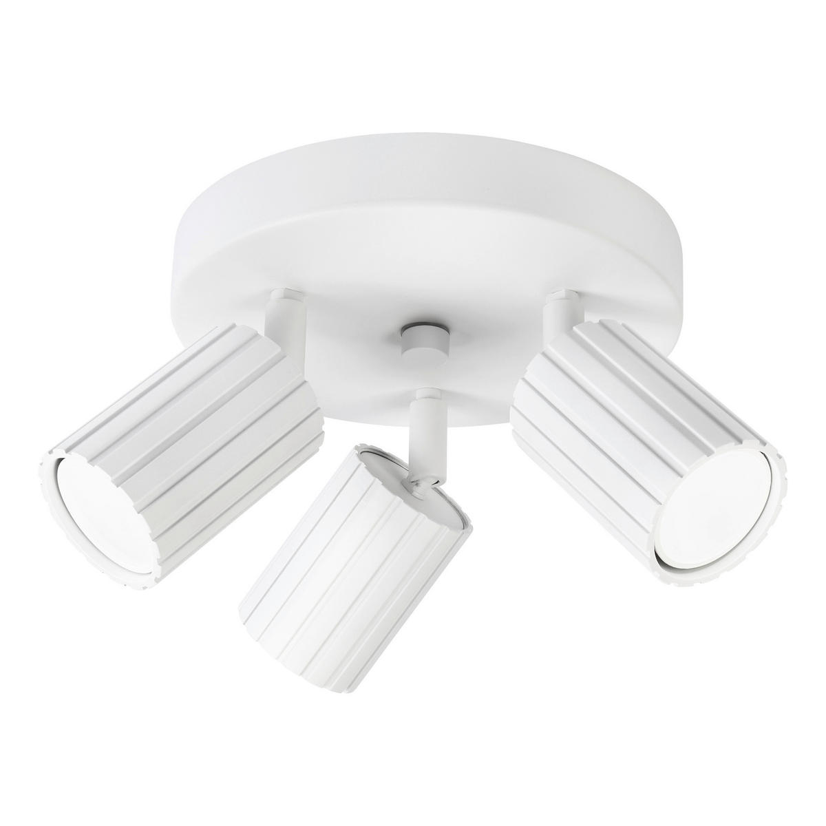 Lamkur Strahler weiß Stahl B/H/L: ca. 18x19,5x18 cm 3 Brennstellen Prisma - weiß (18,00/18,00/19,50cm) - Lamkur