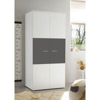 Kleiderschrank Alex weiß Graphit B/H/T: ca. 90x195x60 cm Alex - weiß/Graphit (90,00/195,00/60,00cm)