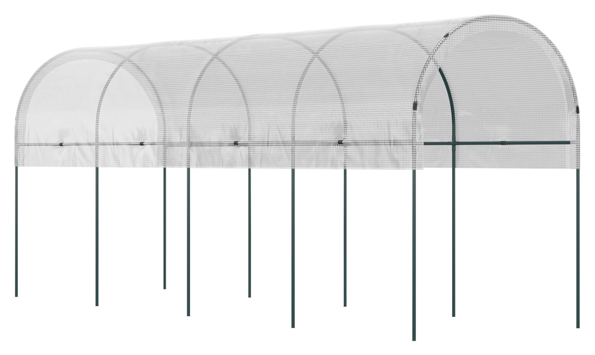 Outsunny Tomatengewächsüberdachung B/H/L: ca. 120x170x400 cm Tomatengewächsüberdachung - weiß (400,00/120,00/170,00cm) - Outsunny