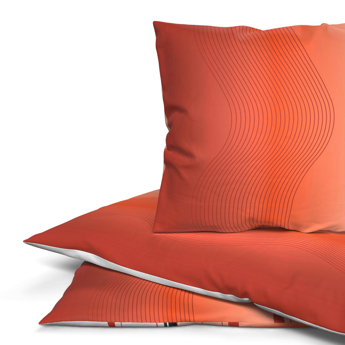Microfaser Bettwäsche Bettwäsche_Microfaser Welle - orange (135,00/200,00cm)