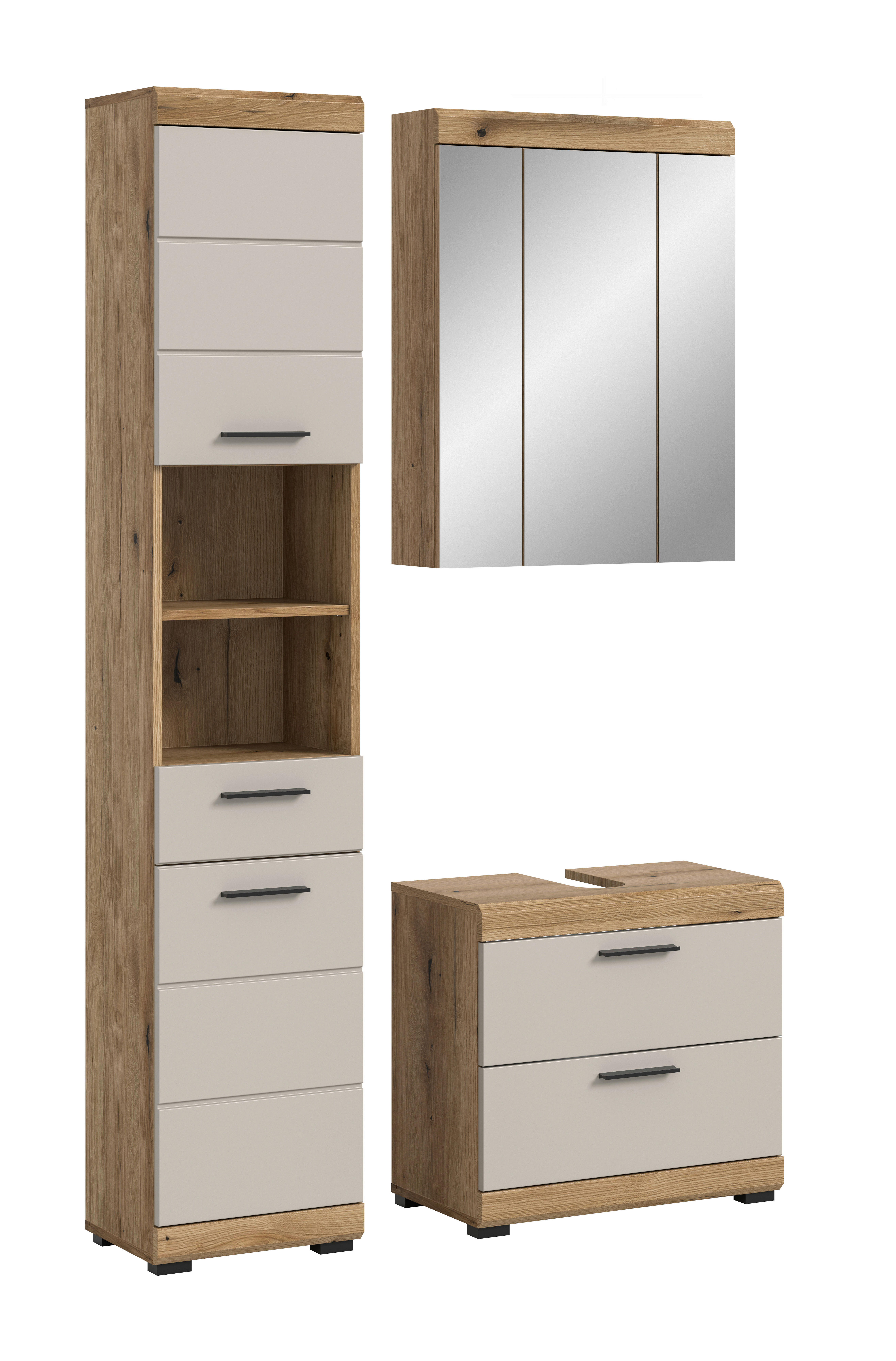 Badezimmer-Set Scout Evoke Oak Nachbildung Kaschmirgrau Nachbildung B/H/T: ca. 112x191x34 cm Scout - Kaschmirgrau (112,00/191,00/34,00cm) - xonox.home