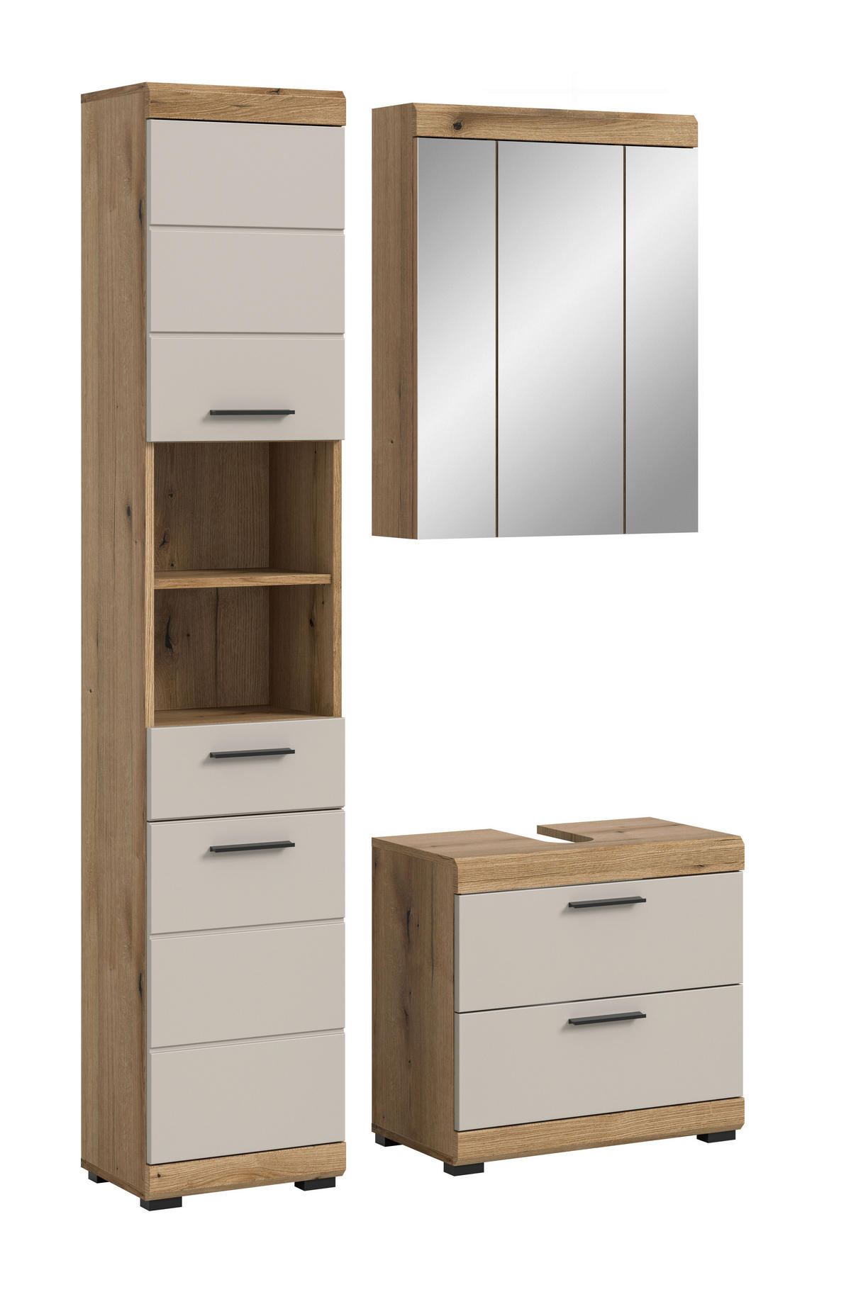 Badezimmer-Set Scout Evoke Oak Nachbildung Kaschmirgrau Nachbildung B/H/T: ca. 112x191x34 cm Scout - Kaschmirgrau (112,00/191,00/34,00cm) - xonox.home